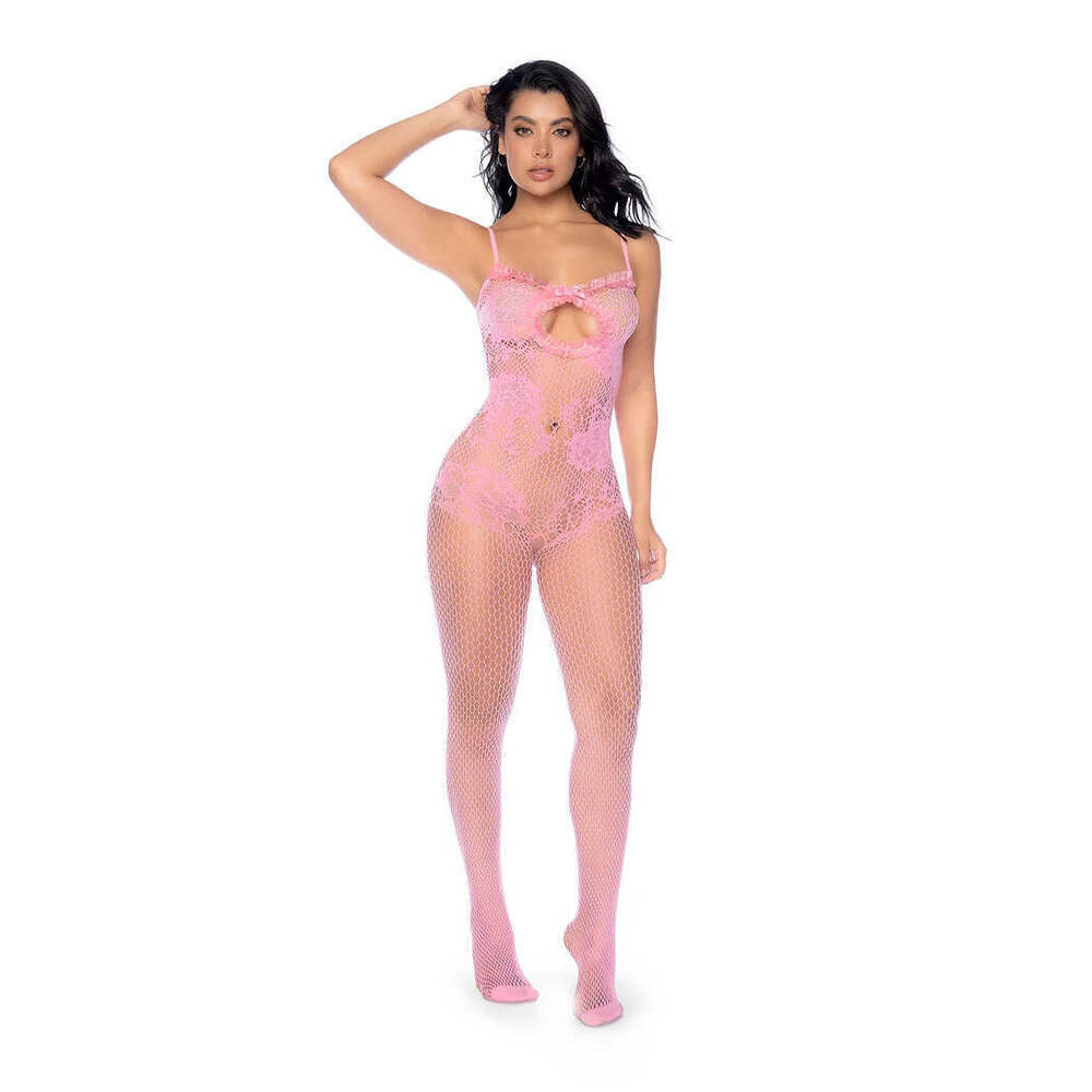 Mapale - Blush Reverie Fishnet Bodystocking  - Bubblegum Pink